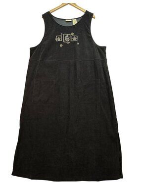 Expressions Women Sleeveless Maxi Dress Size 2X Embroidered Floral Retro Casual